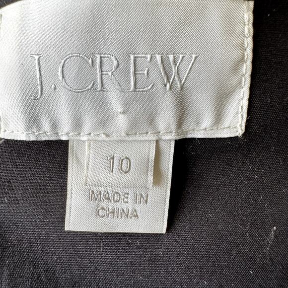 J. Crew Sz 10 100% Silk Black Taffeta LBD Event Cocktail w/ Bow Whimsigoth Event - Picture 5 of 6